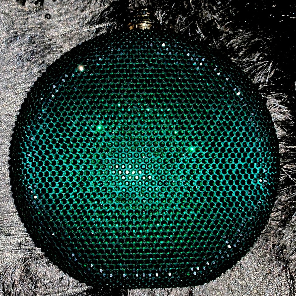 Rhinestone Emerald Evening Clutch